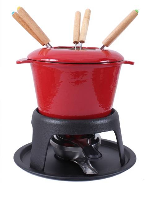 Cookware Sets La Fermeté Cast Iron Enamel Fondue Set was listed for